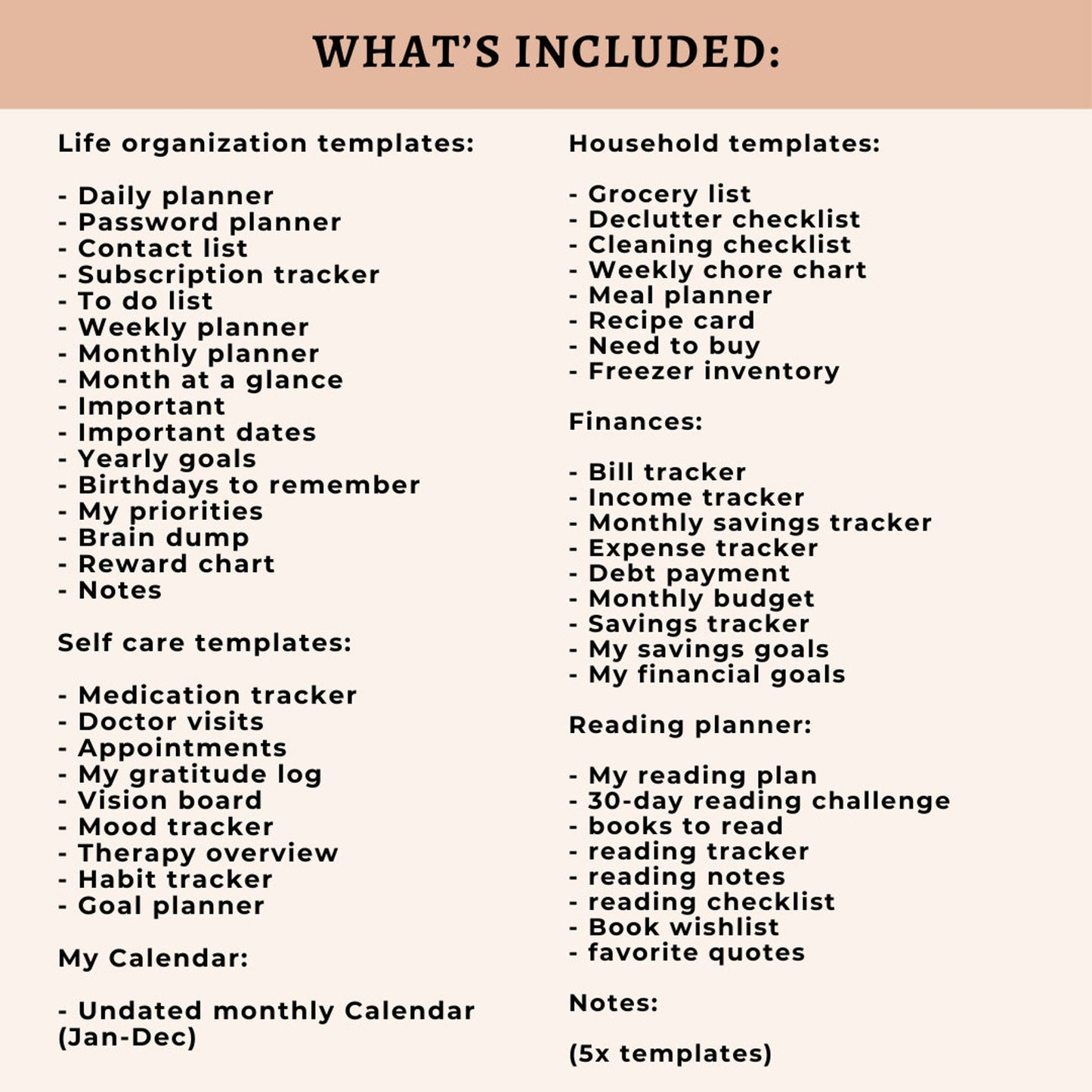 planner content