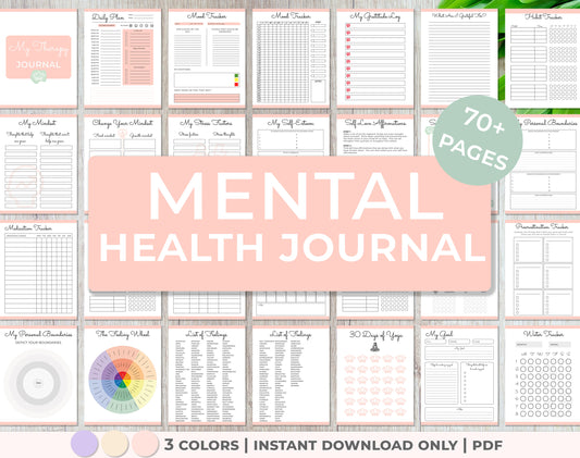 Printable mental health journal
