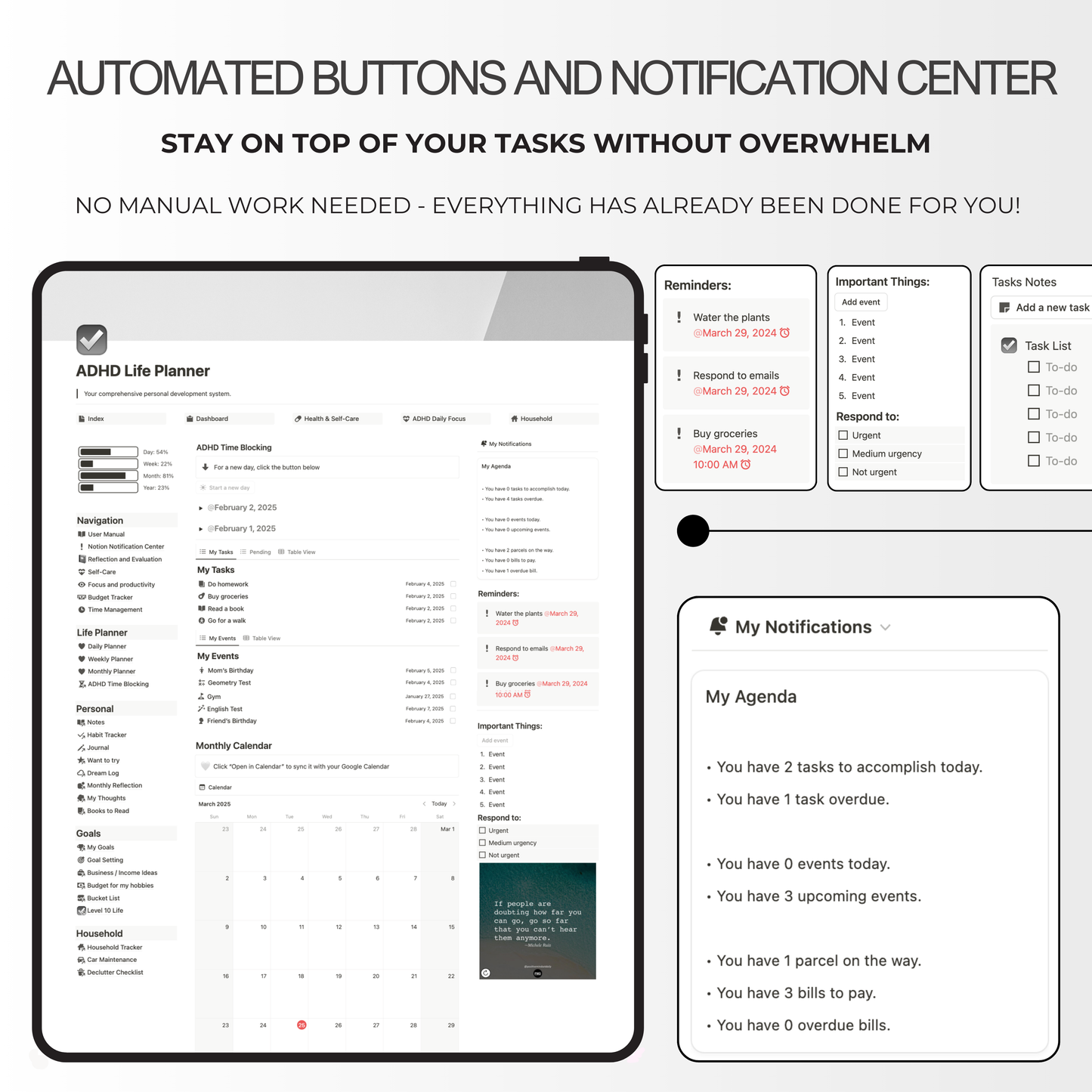 fully automated Notion dashboard