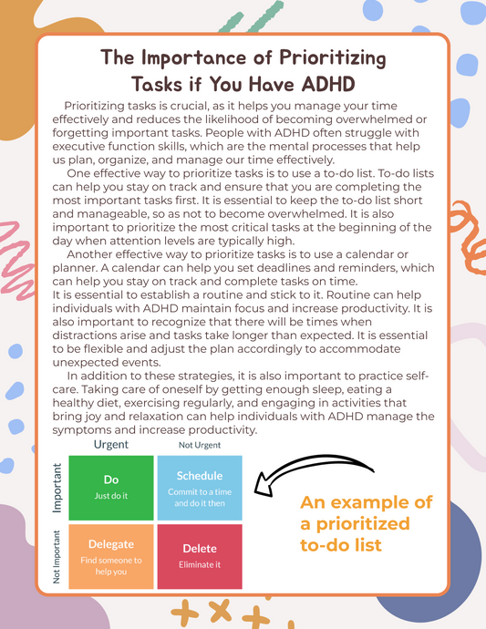 tips for prioritizing tasks with ADHD