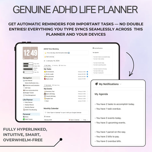 ADHD notion life planner