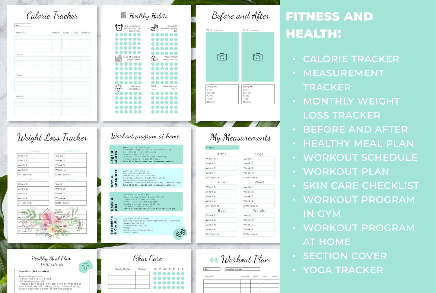 fitness and health planners