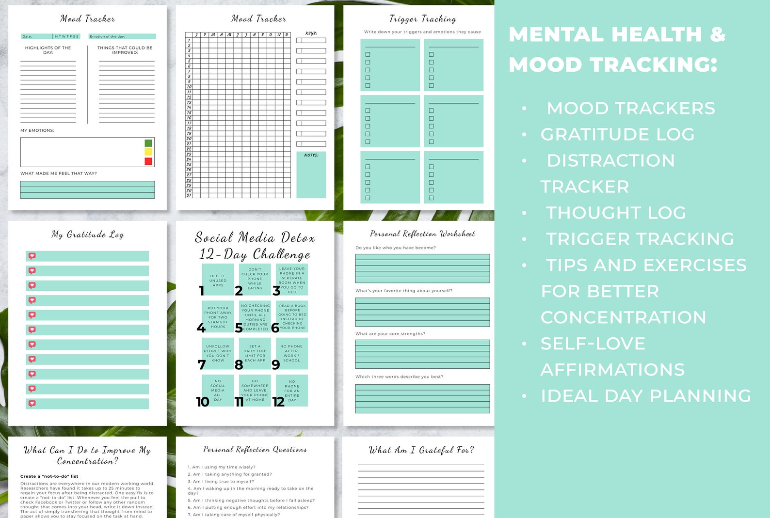 mental health journal pages