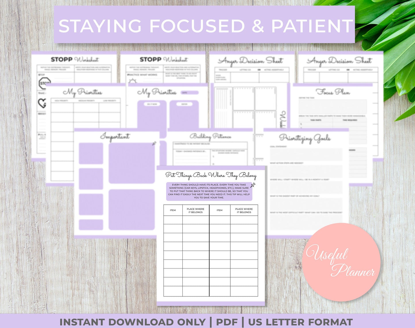 templates to help people stay focused and patient