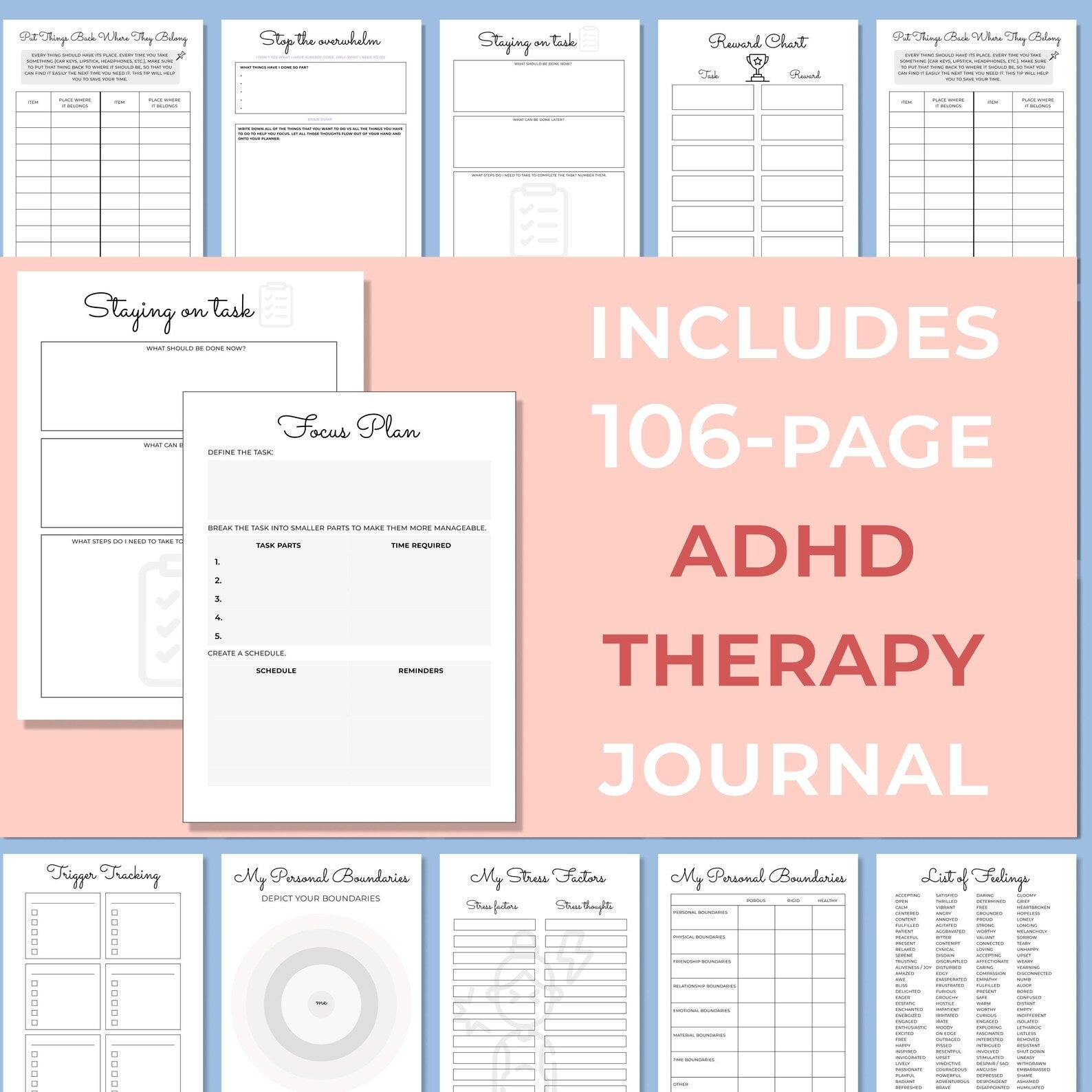 ADHD therapy journal