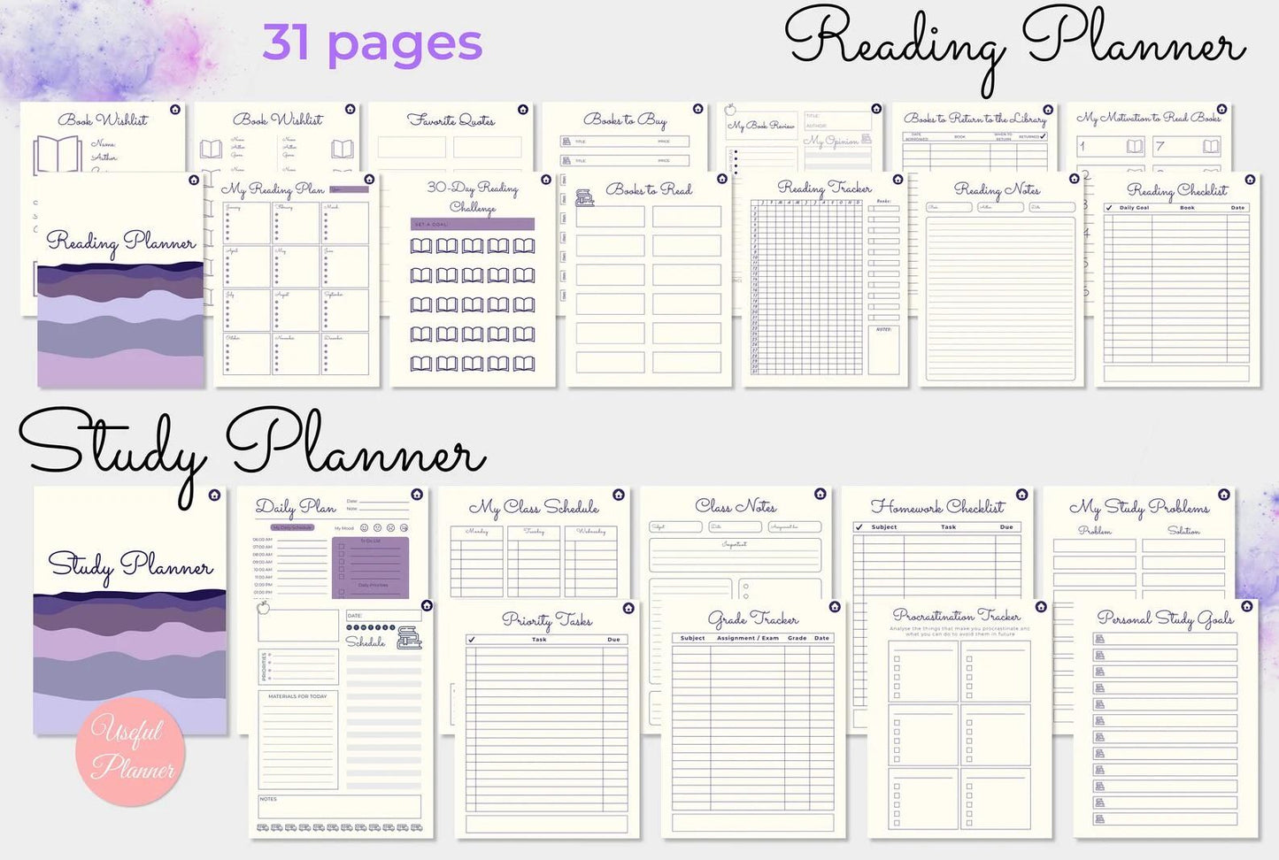 reading and study planners