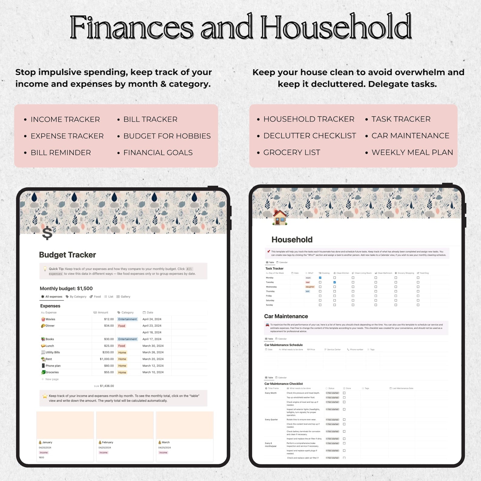 budget and household planner