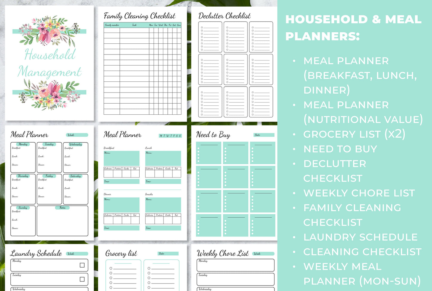 household and meal planners