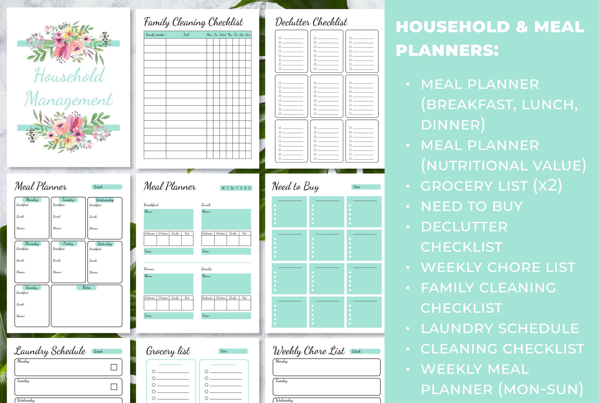 Household planner pages