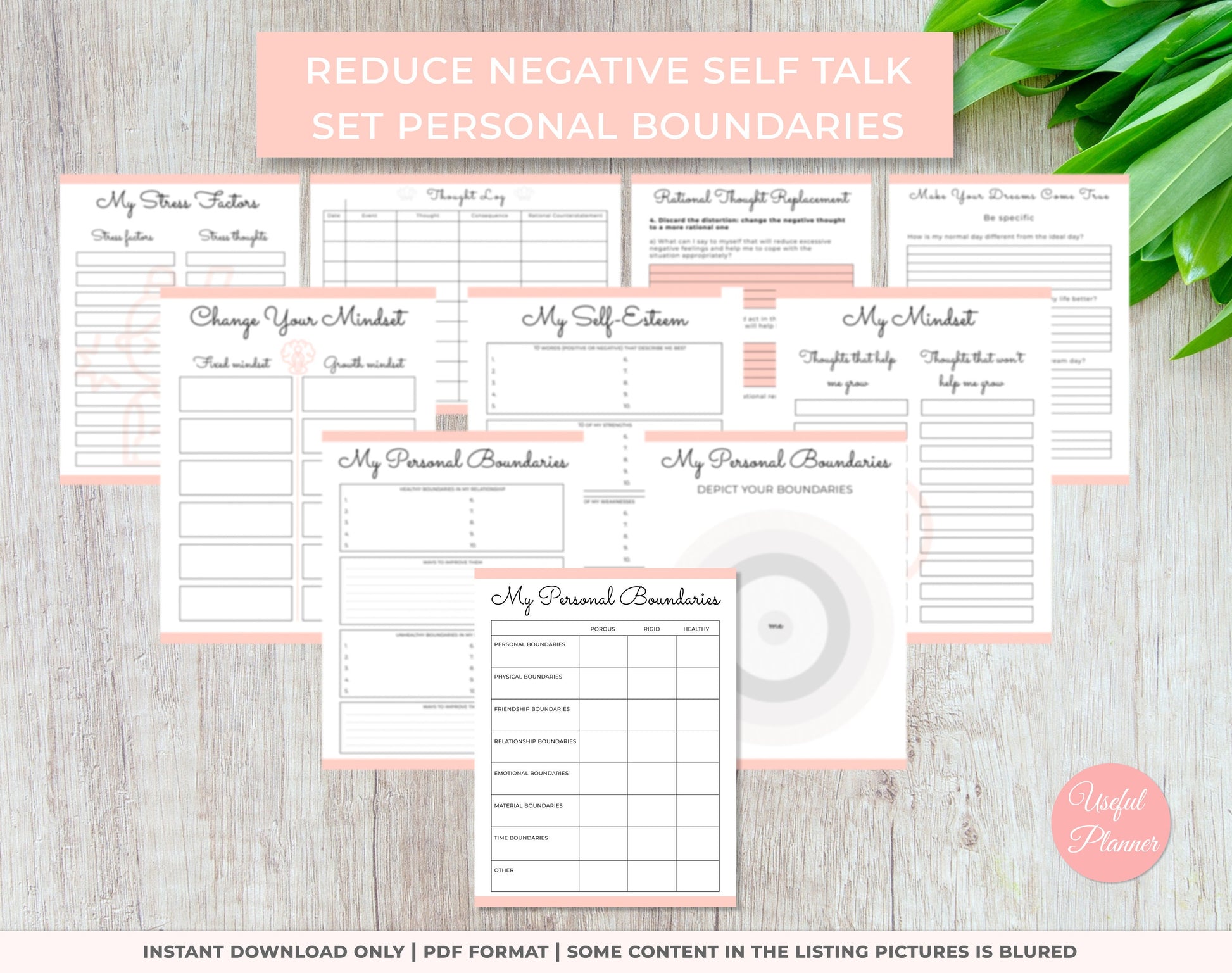 template to help reduce negative self talk