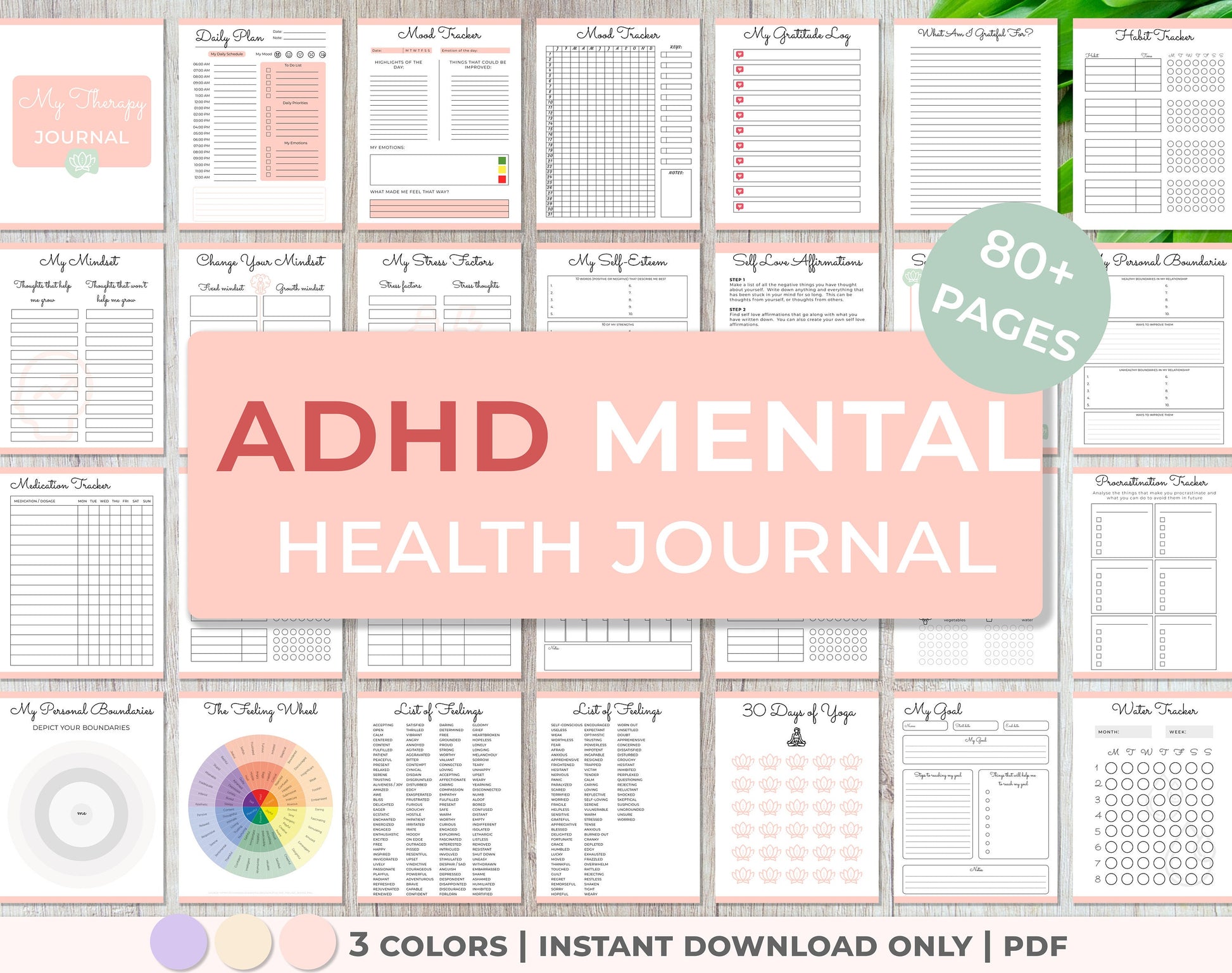 ADHD mental health printable journal