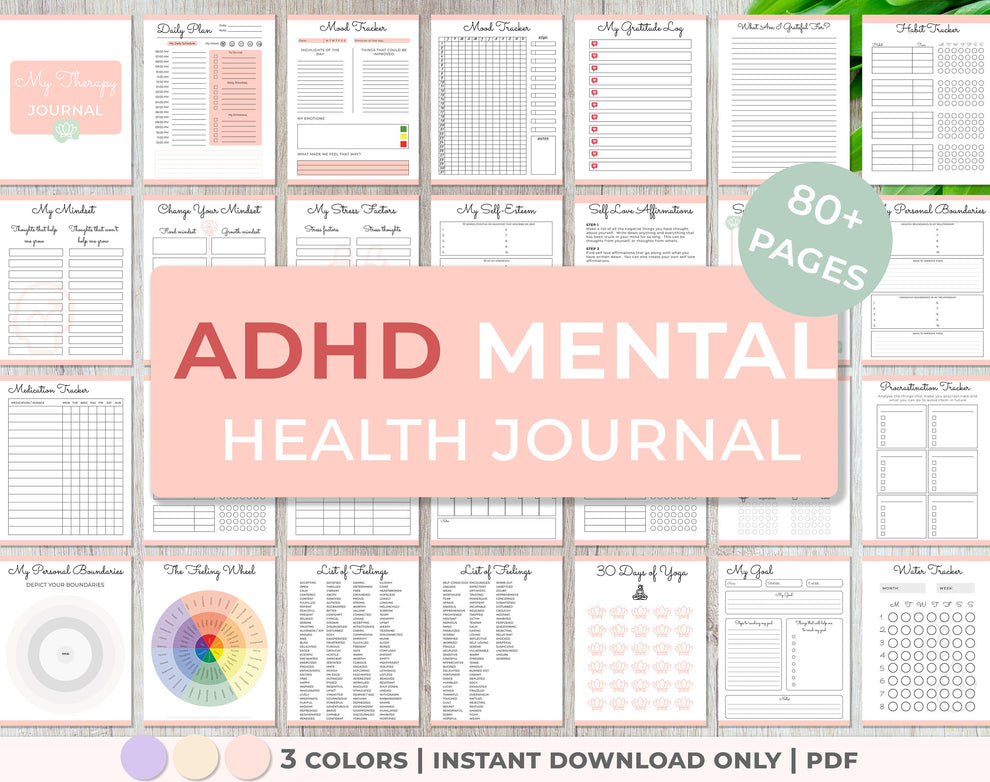 ADHD Journal, Mental Health Journal, Anxiety Journal – UsefulPlanner