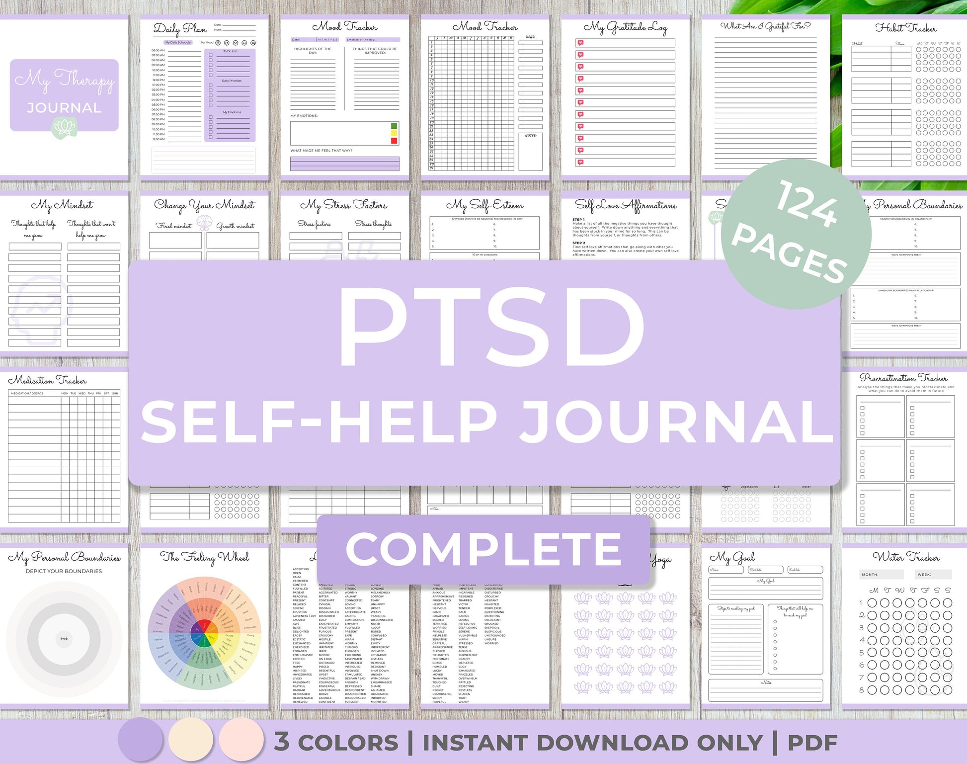 PTSD mental health journal printable