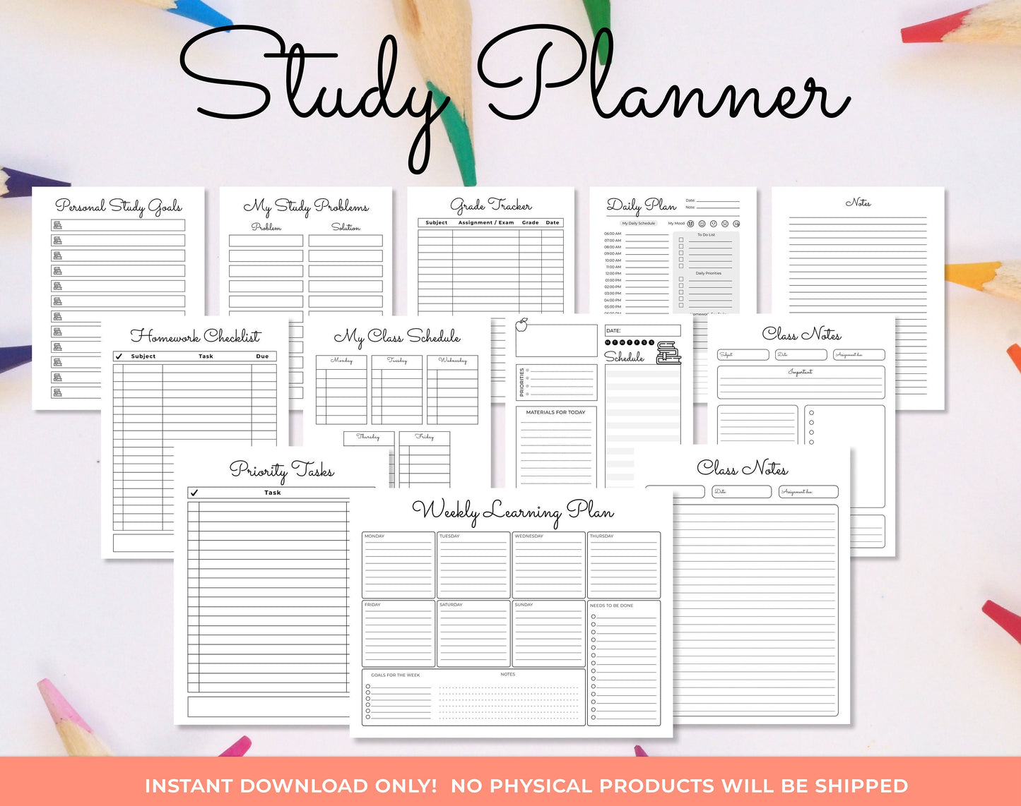 Study planner for children with ADHD