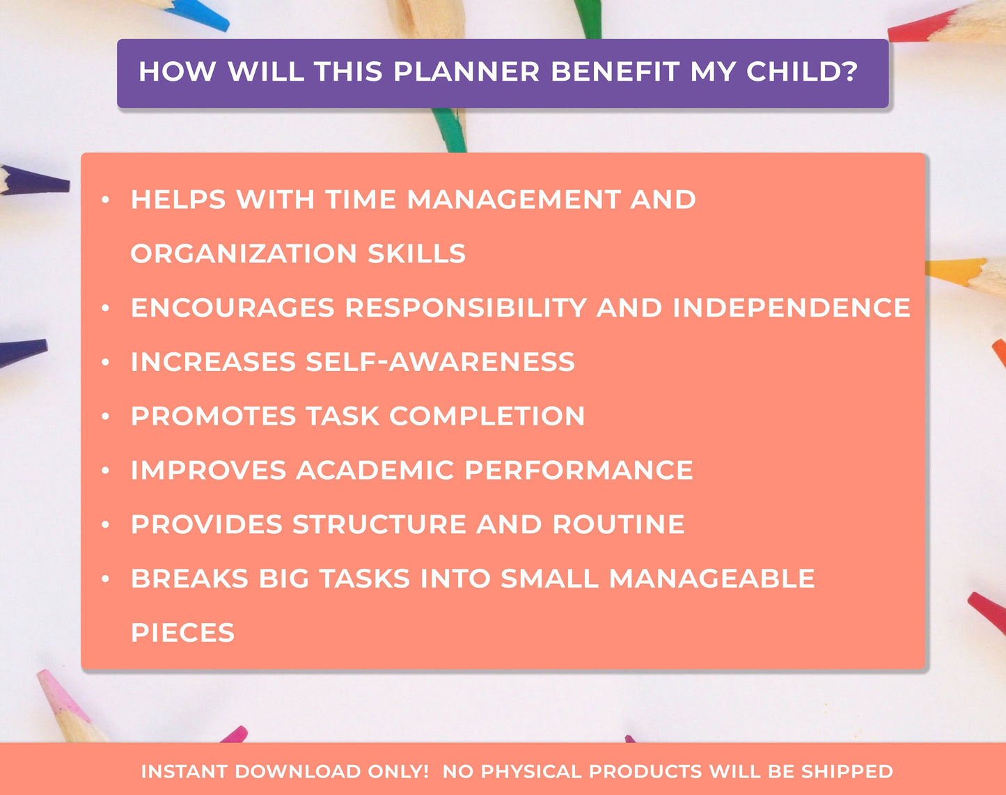 image of how this planner benefits children with ADHD