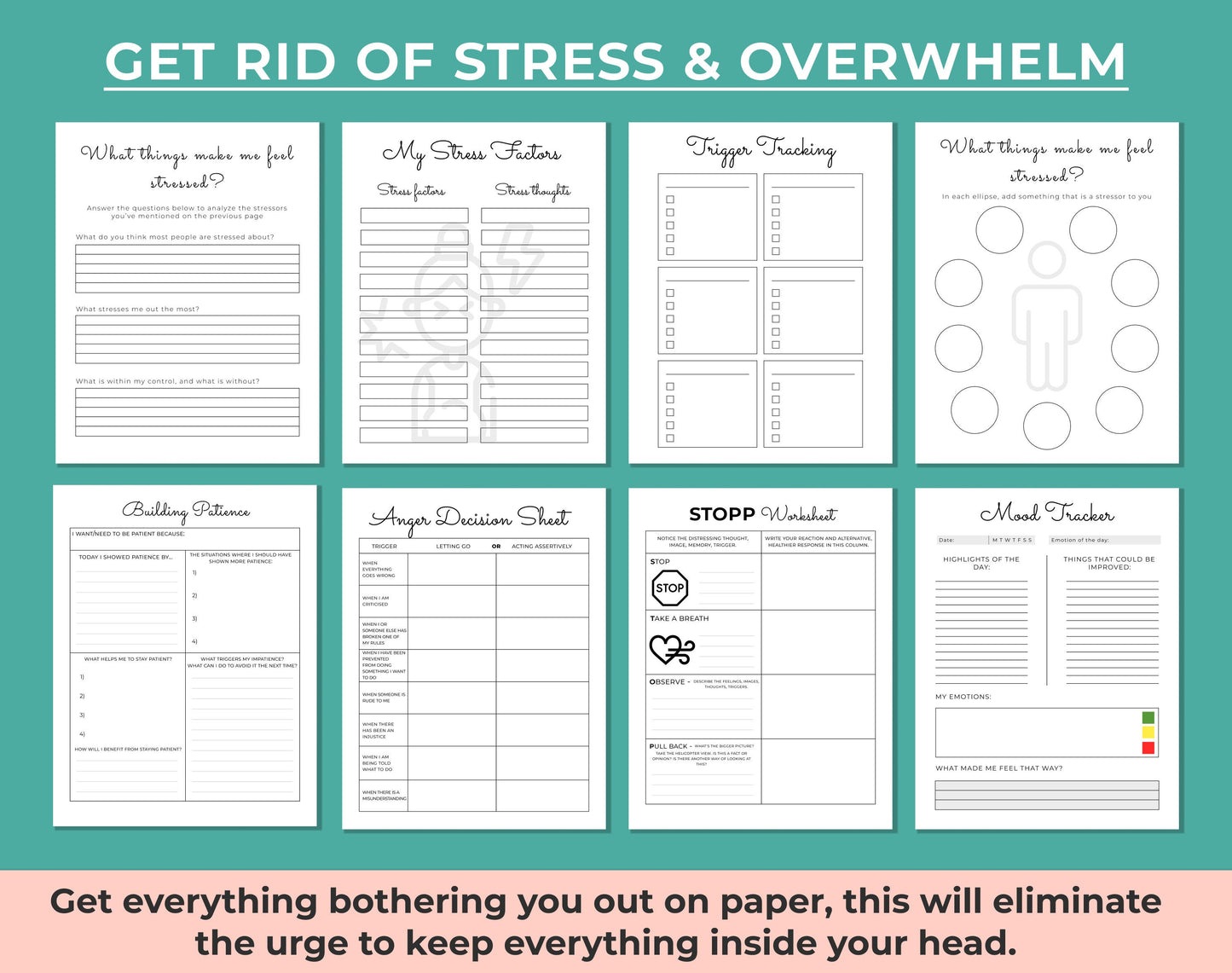 pages to help you get rid of stress and overwhelm