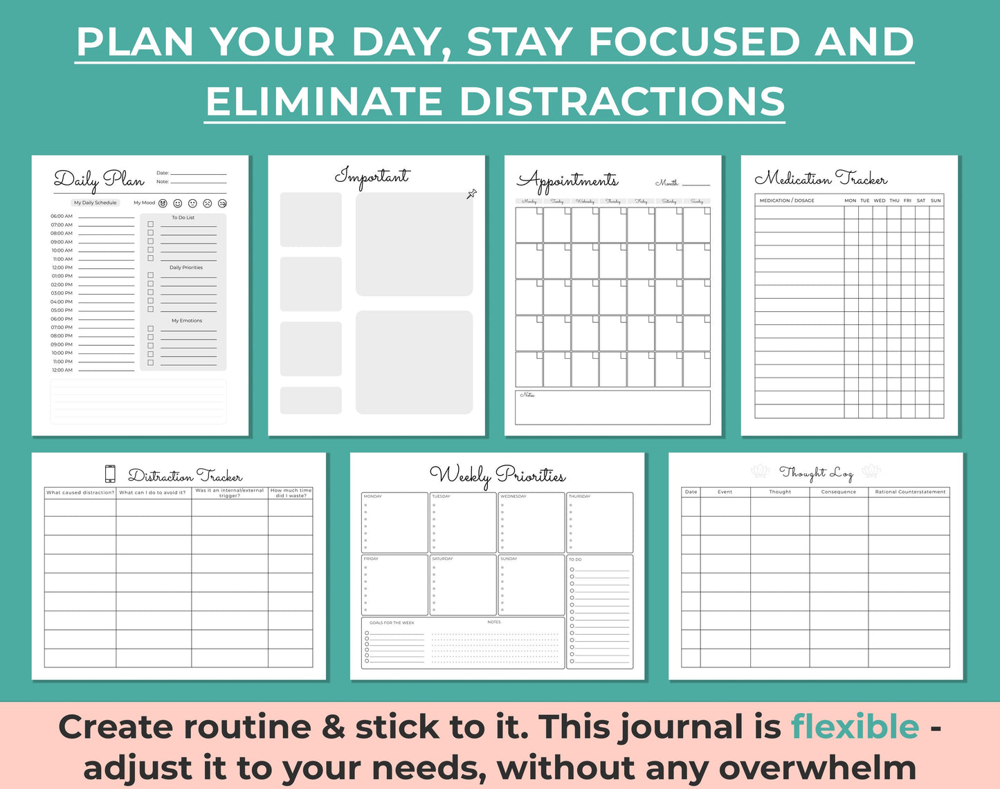 planner that helps you plan your day, stay focused and eliminate distractions