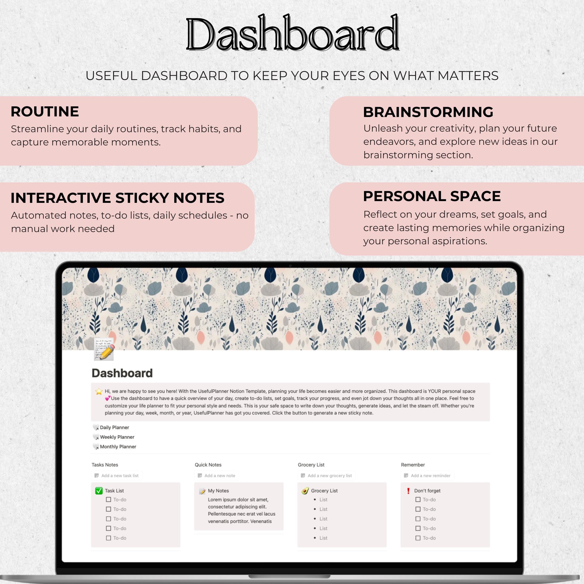 Notion Planner Automated Dashboard