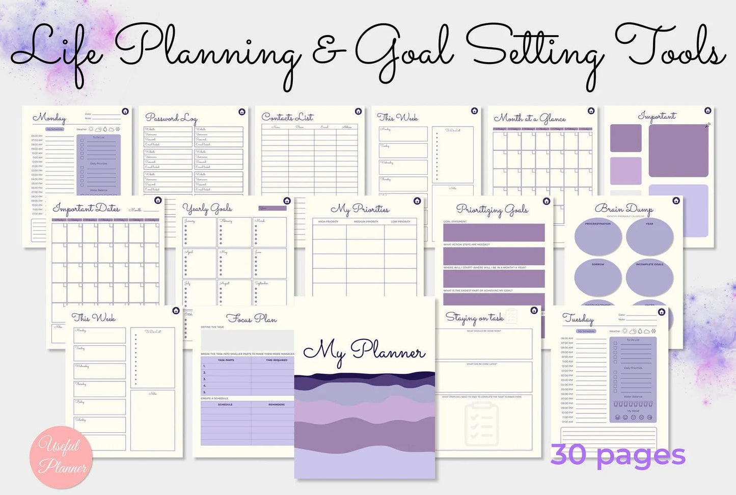 Life planner pages