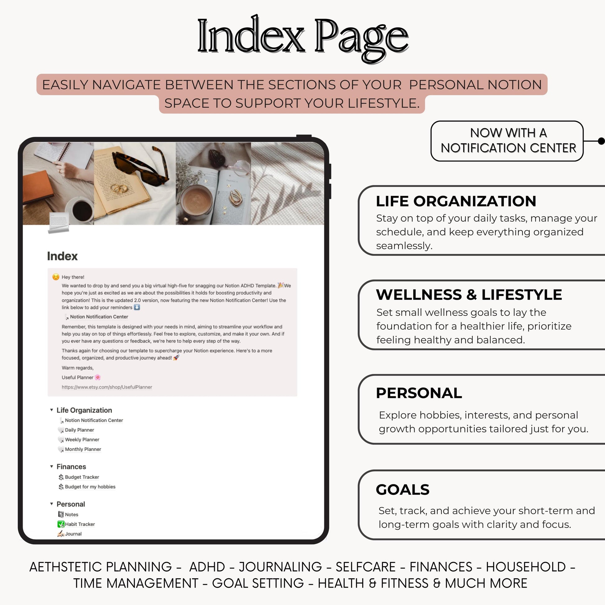 Notion planner index page