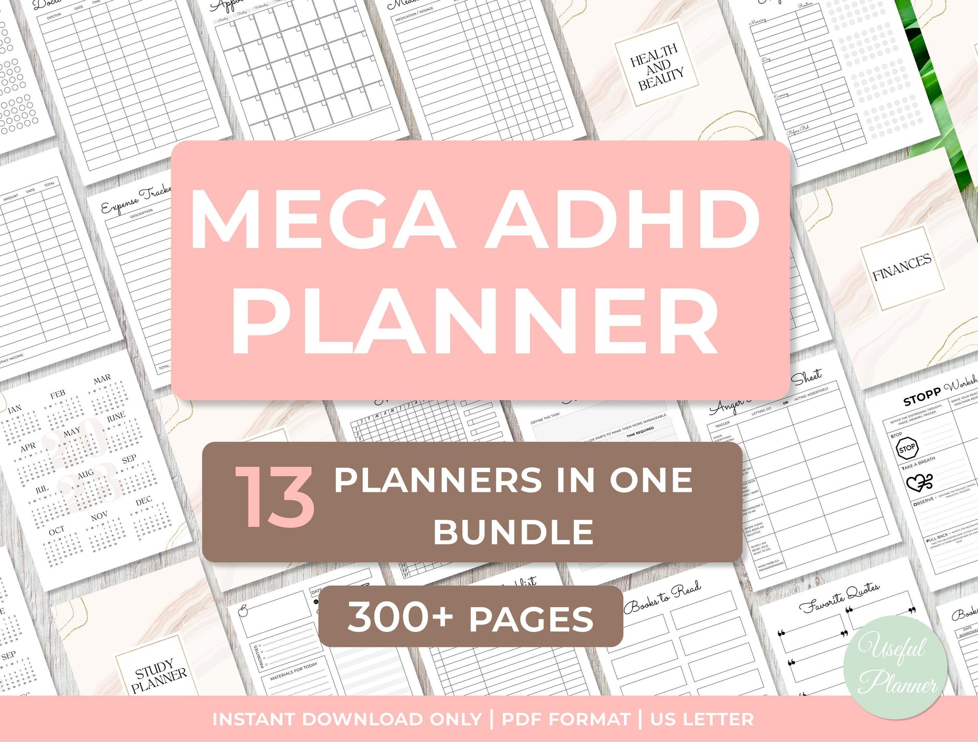 mega ADHD planner printable