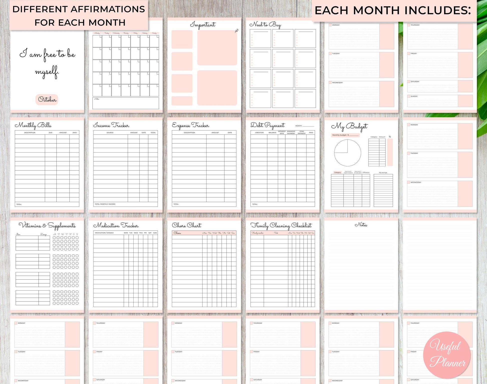 annual printable planner