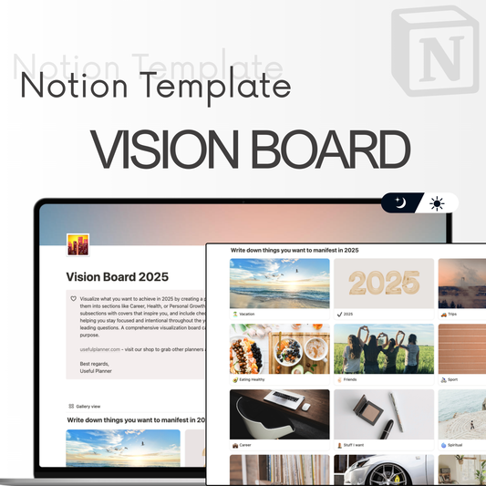 Notion Vision Board Template, Dream Life Manifestation Planner