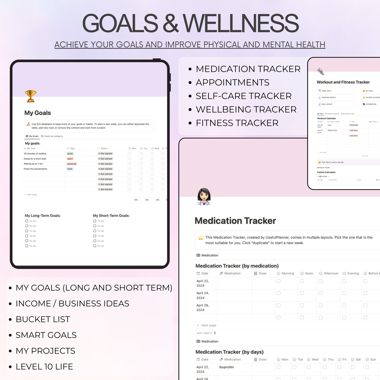 Notion productivity planner template